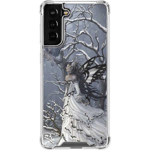 Fairy with Owl in Snow by Nene Thomas Galaxy S21 FE Clear Case